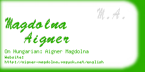 magdolna aigner business card